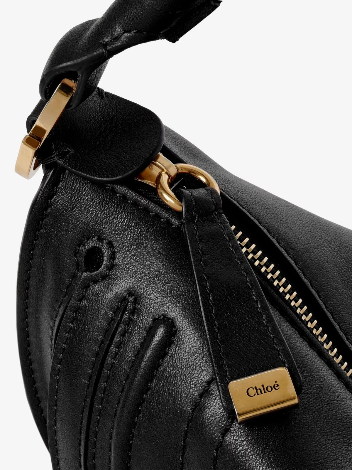 Chloé Women's Marcie Mini Leather Crossbody Bag Black, view 5