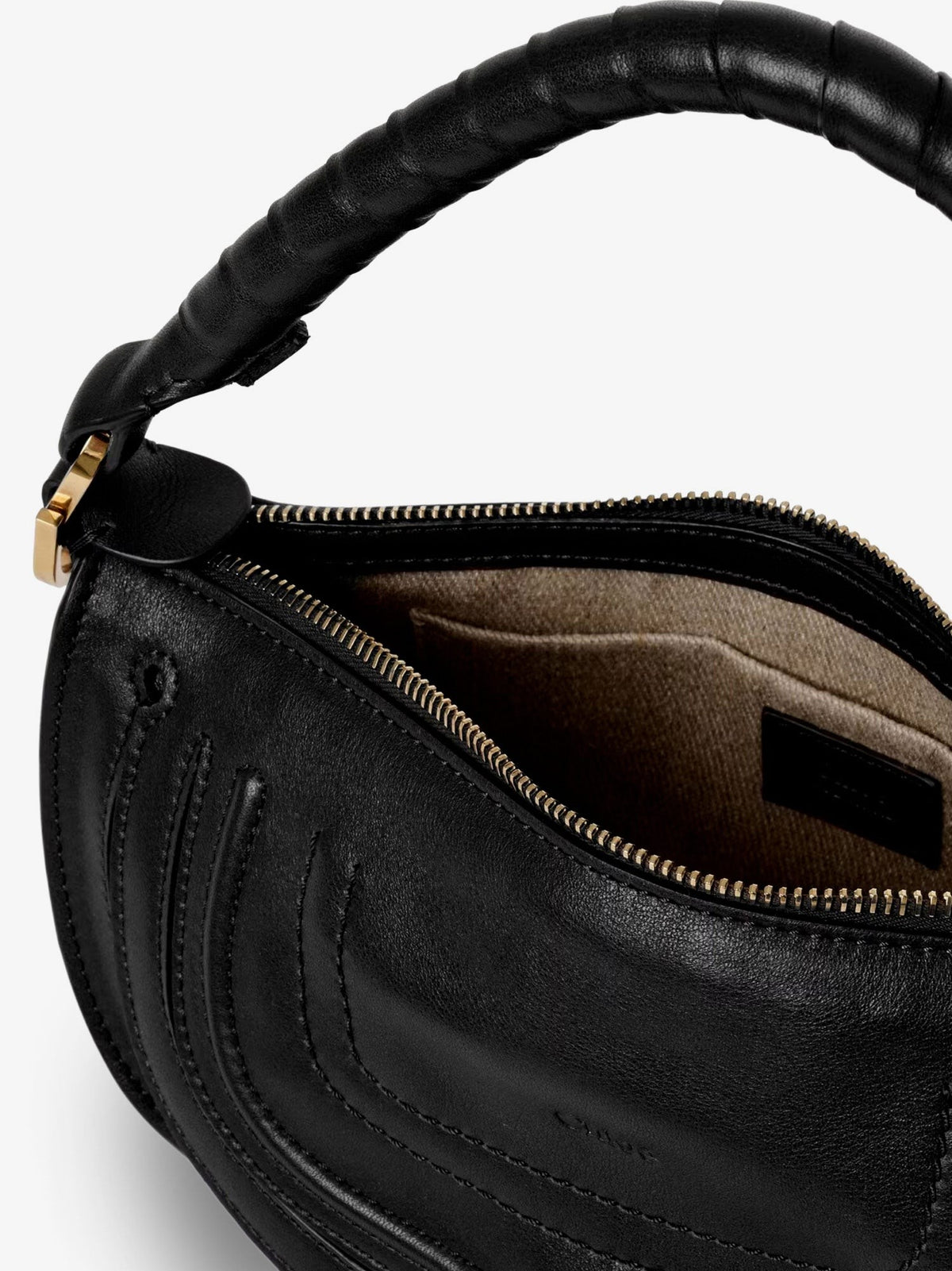 Chloé Women's Marcie Mini Leather Crossbody Bag Black, view 4