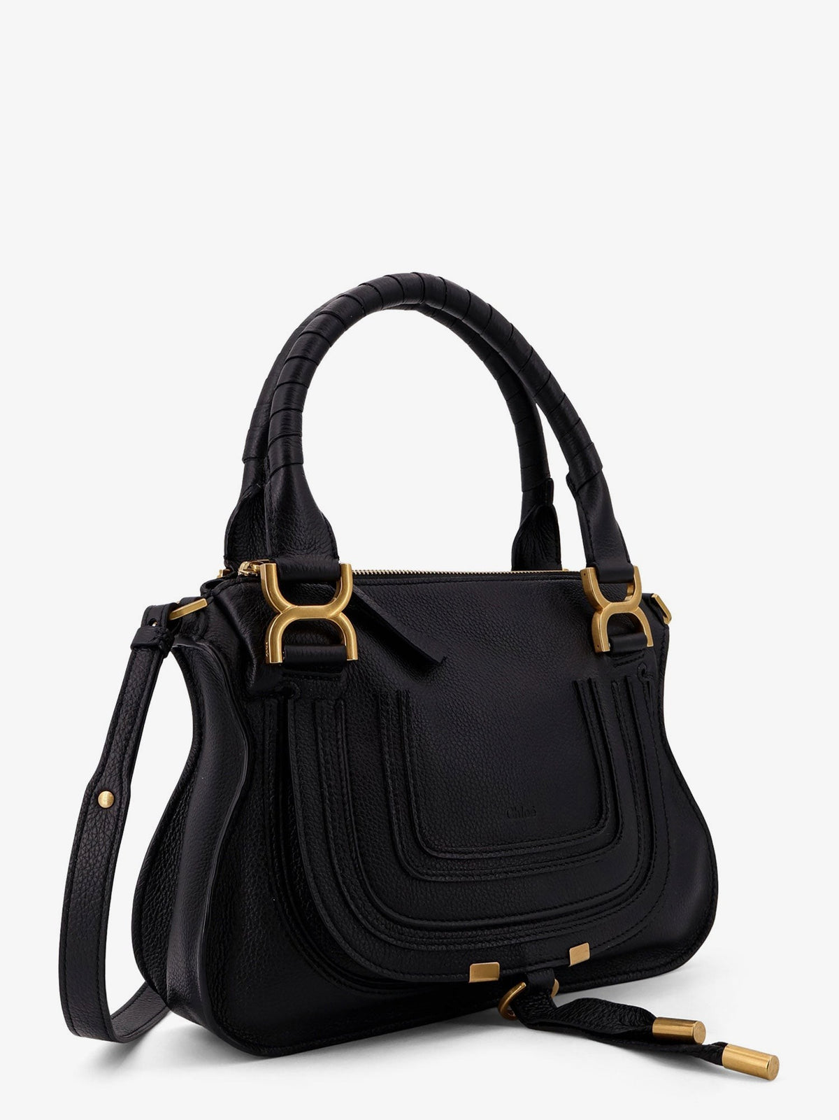 Chloé Women's Marcie Small Leather Crossbody Bag Black, view 3