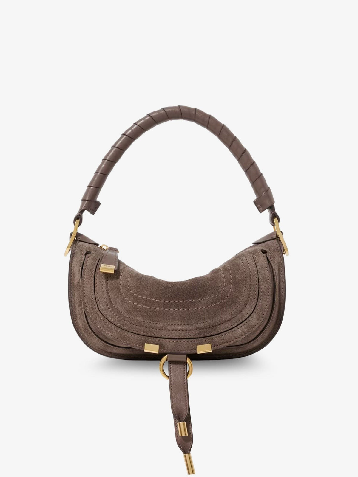 Chloé Women's Marcie Suede Shoulder Bag Grey