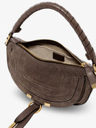 Chloé Women's Marcie Suede Shoulder Bag Grey, view 4