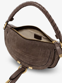 Chloé Women's Marcie Suede Shoulder Bag Grey, view 4