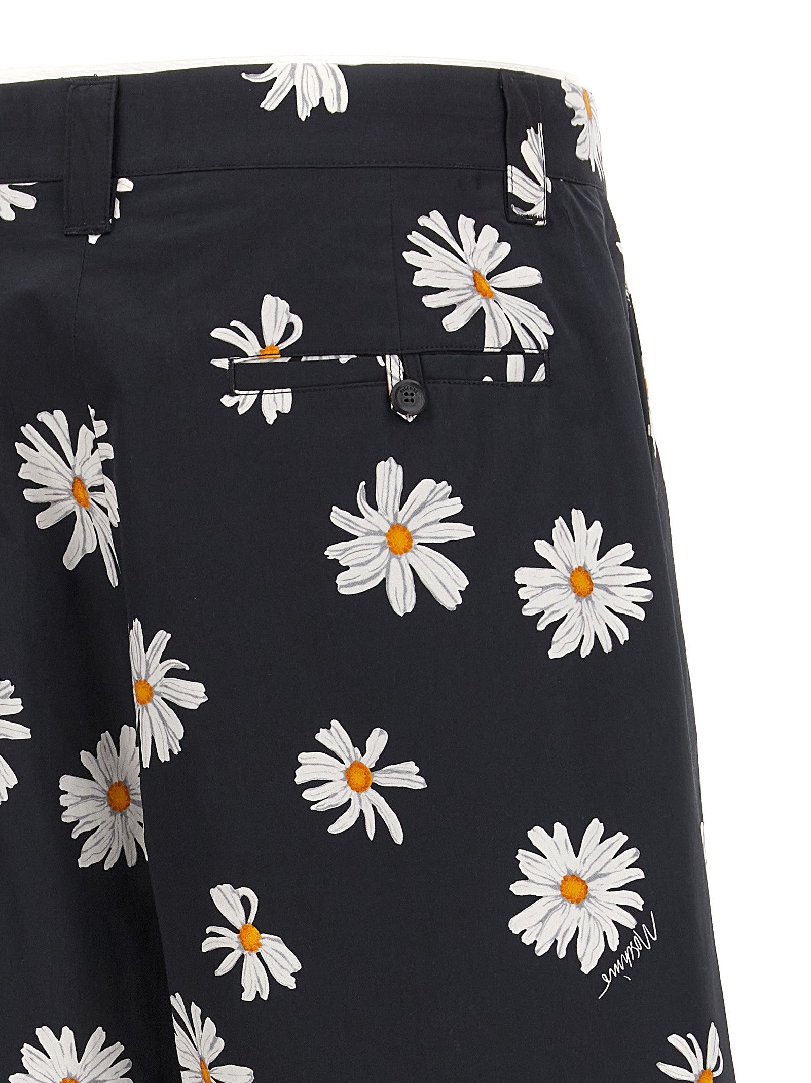 Moschino Margherite Print Bermuda Shorts Black