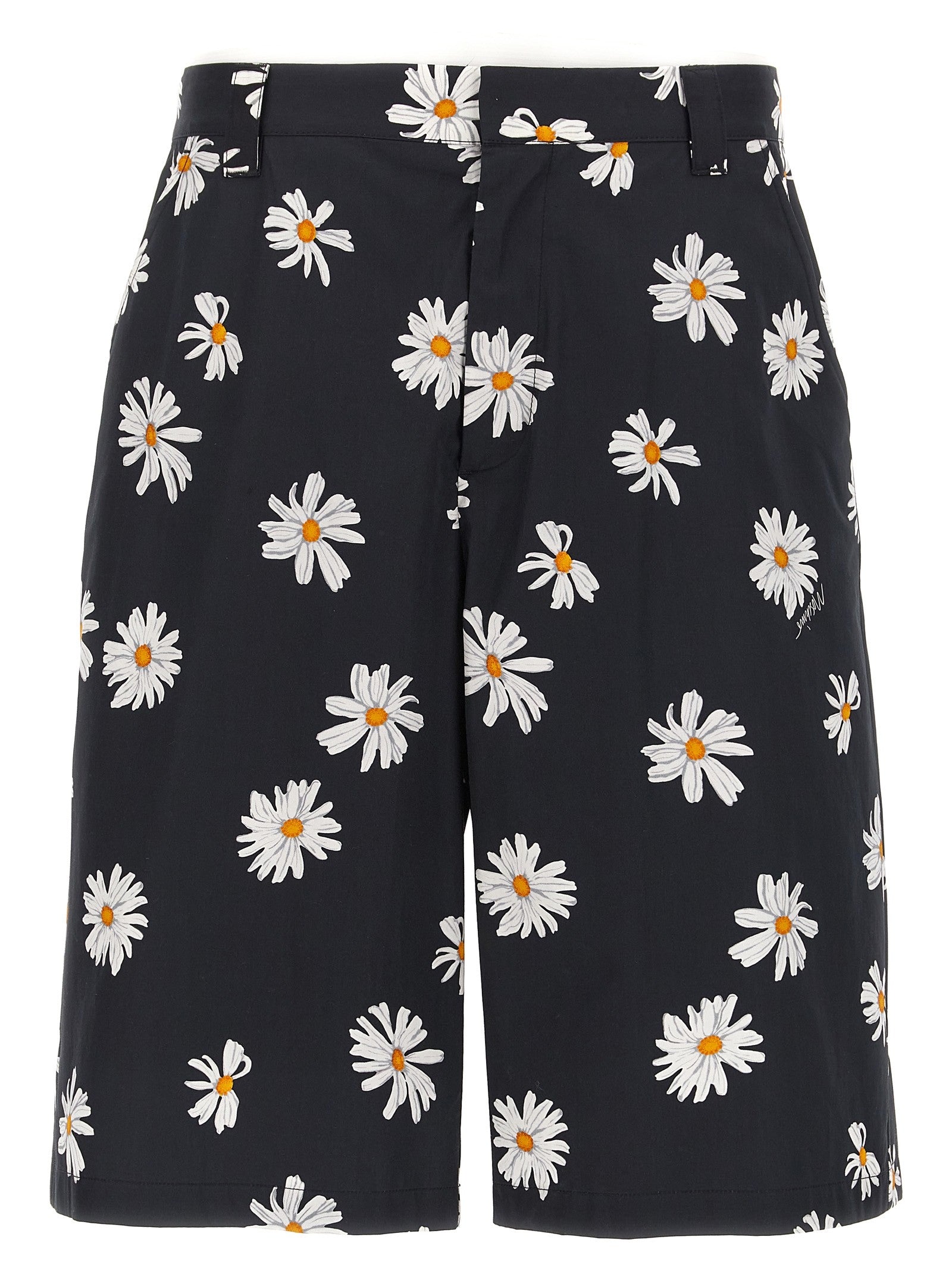 Moschino Margherite Print Bermuda Shorts Black
