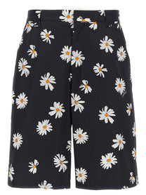 Moschino Margherite Print Bermuda Shorts Black