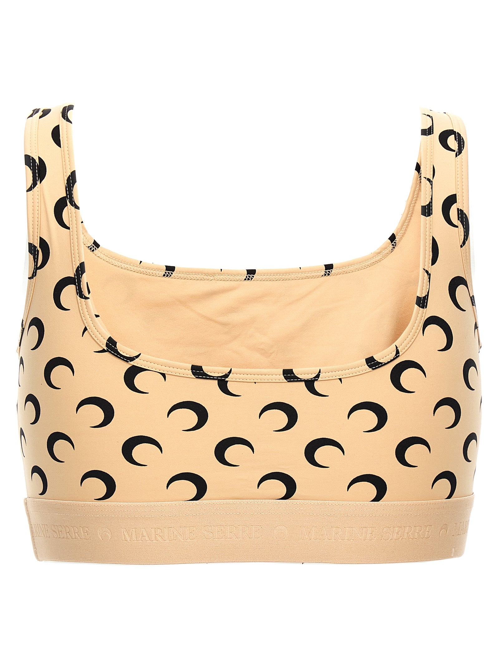 MARINE SERRE - MARINE SERRE - ’Moon Printed Jersey’ cropped top - Woman,Clothing,Tops,Sport Bras
