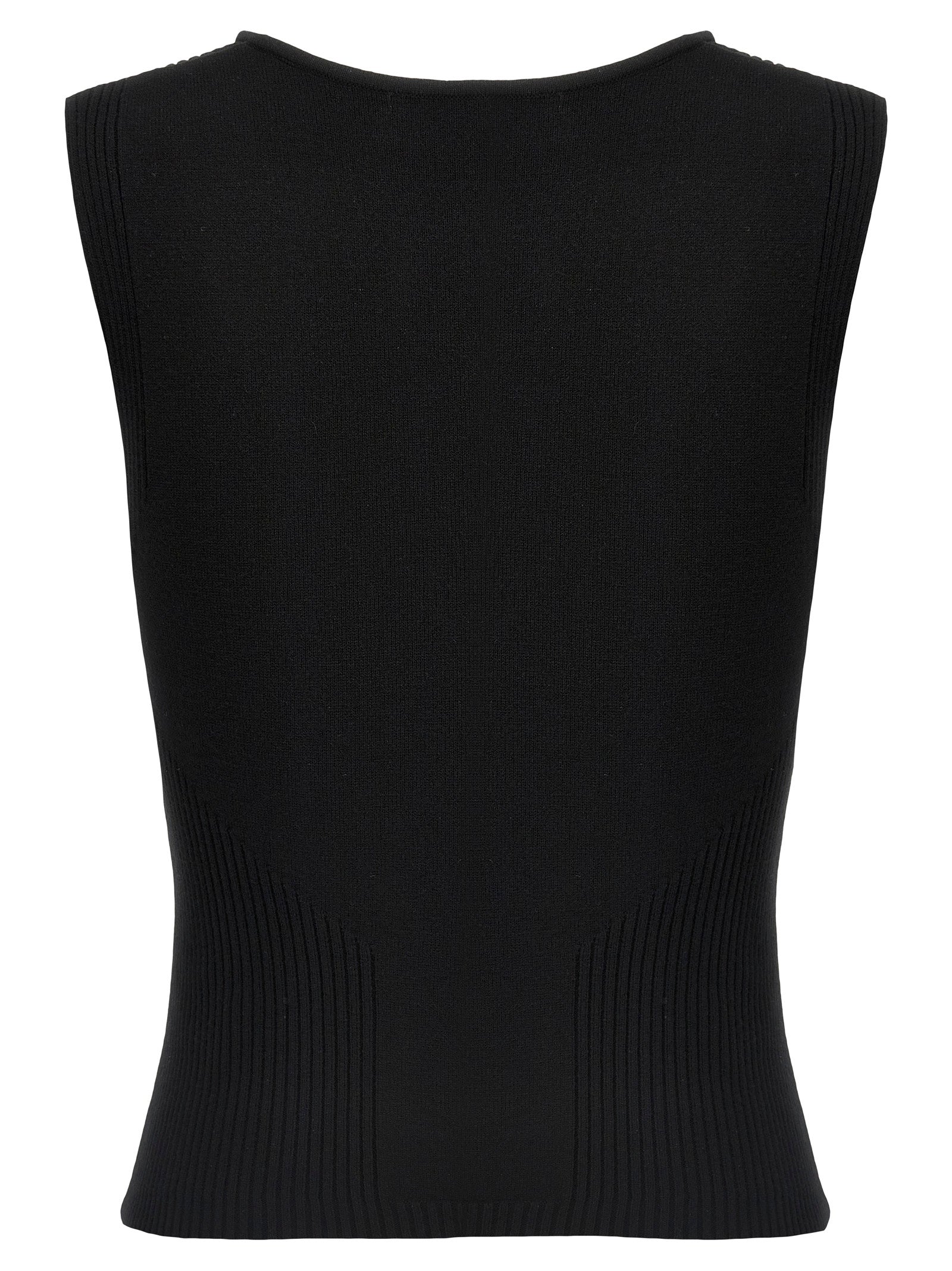 MARINE SERRE - MARINE SERRE - ’Moon Jewelry Knit Open Neck’ top - Women’s Tops