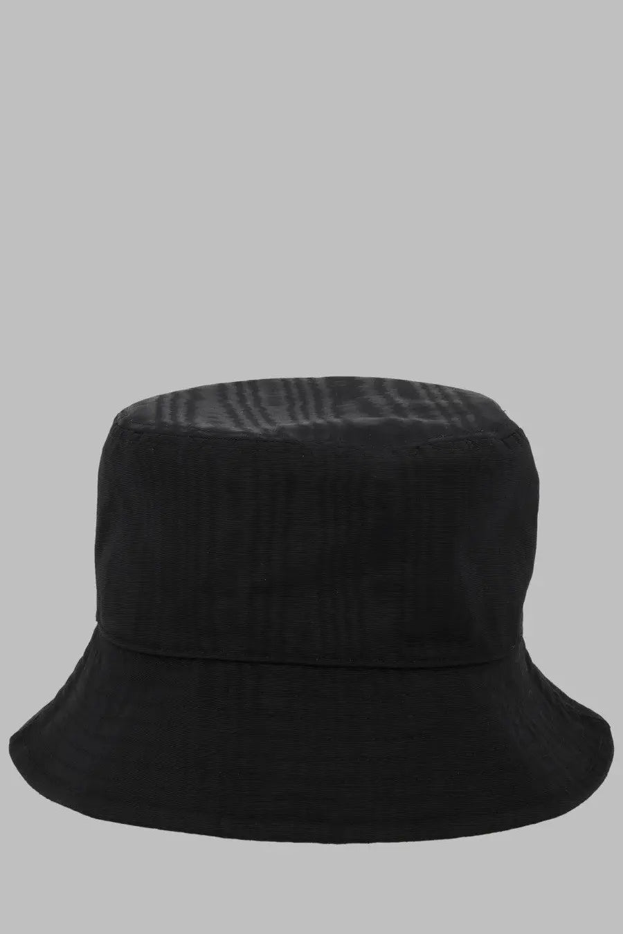 Marine Serre men’s cappello bucket hat in moire black with a subtle textured pattern on the crown