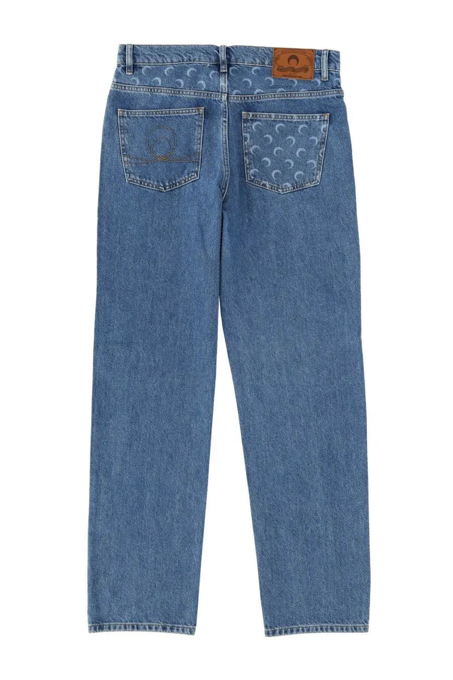 Marine Serre Men's Moon Waxed Jeans Blue, view 2