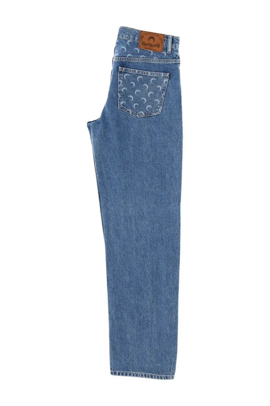 Marine Serre Men's Moon Waxed Jeans Blue, view 3