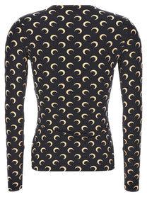 Marine Serre Moon Printed Jersey Shirt Black, view 2