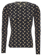 Marine Serre Moon Printed Jersey Shirt Black