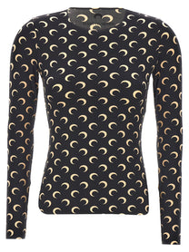 Marine Serre Moon Printed Jersey Shirt Black