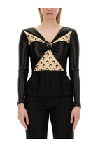 Marine Serre Women's Draped Bodysuit Black