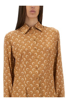 Marine Serre Women's Moon Satin Shirt Beige, view 4