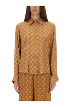Marine Serre Women's Moon Satin Shirt Beige