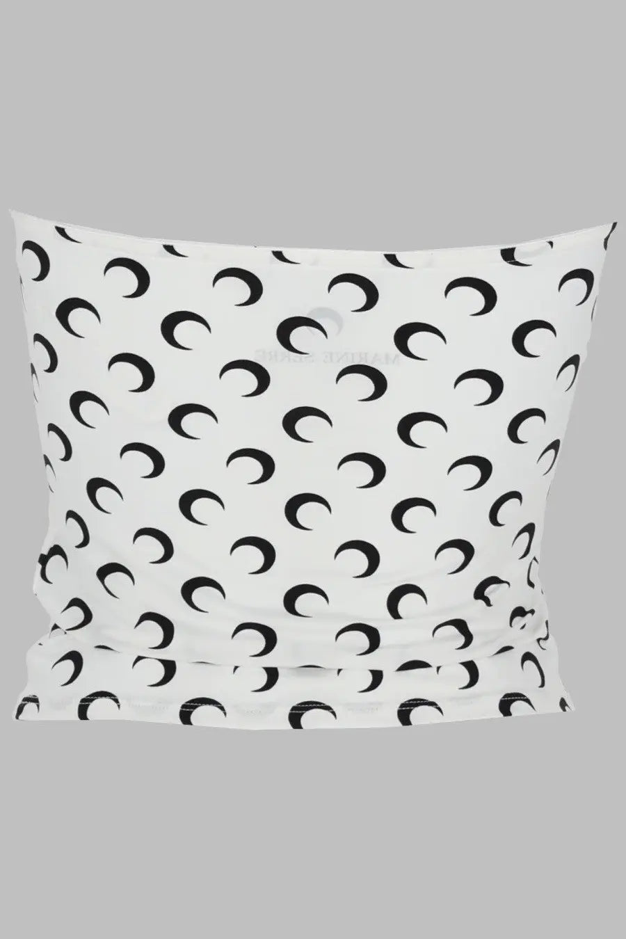 Marine serre women’s white top bustier with black crescent moon pattern on soft pillowcase fabric