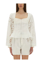 Marine Serre Women's Upcycled Linen Top White