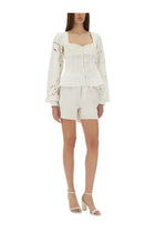 Marine Serre Women's Upcycled Linen Top White, view 2
