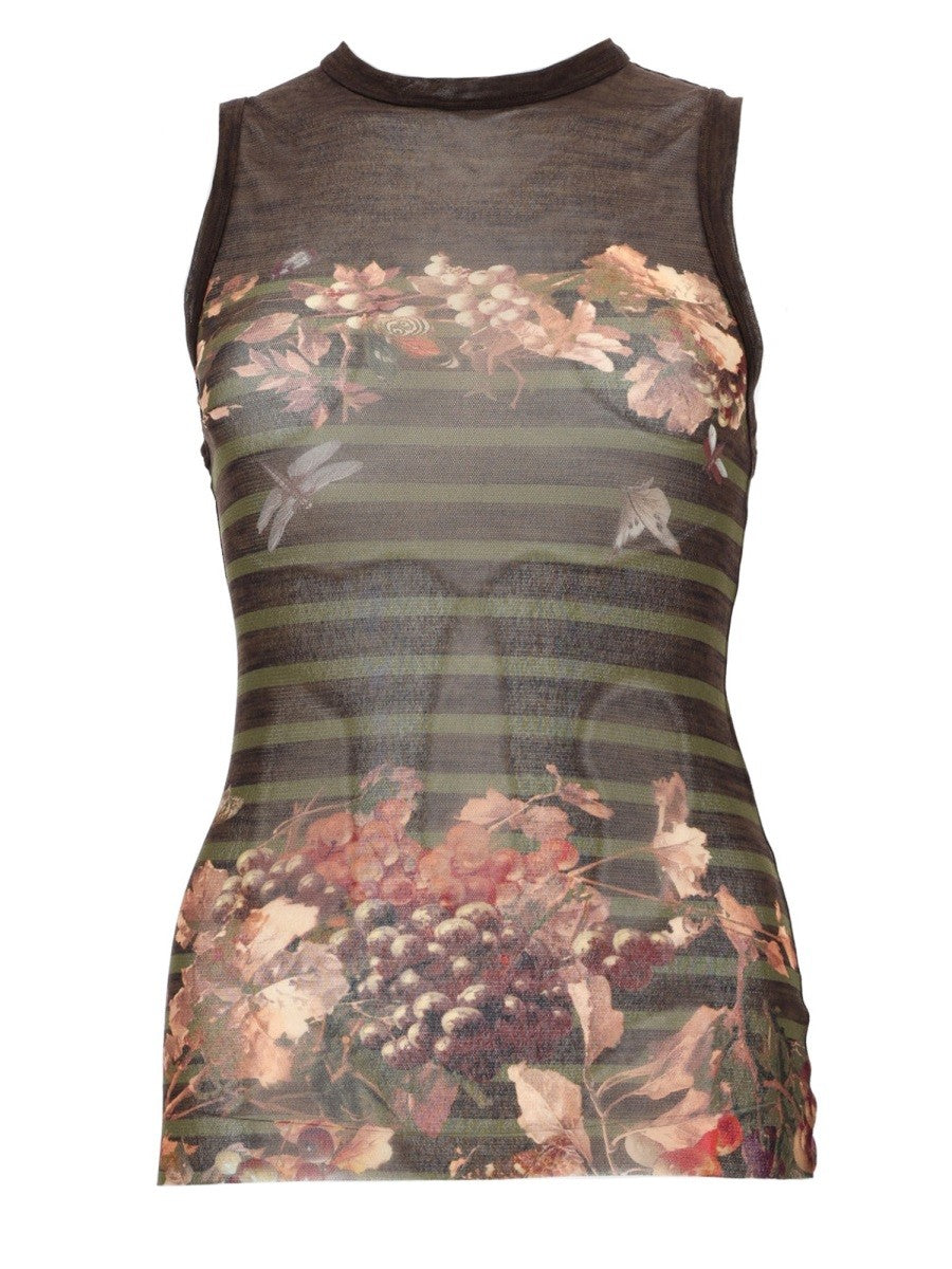 Jean Paul Gaultier Women's Mariniere Grape Print Top Multicolor Jean Paul Gaultier