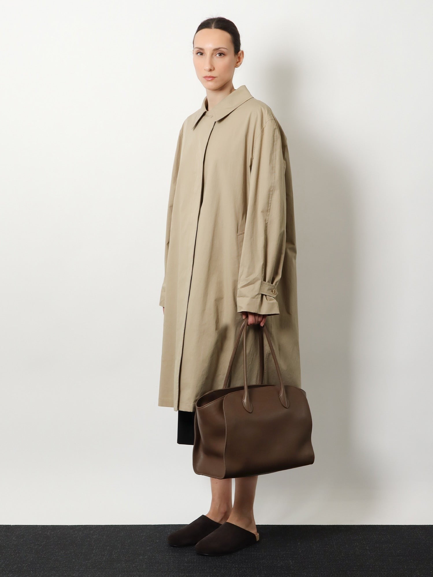 The Row Women's Marlo Leather Shoulder Bag Brown