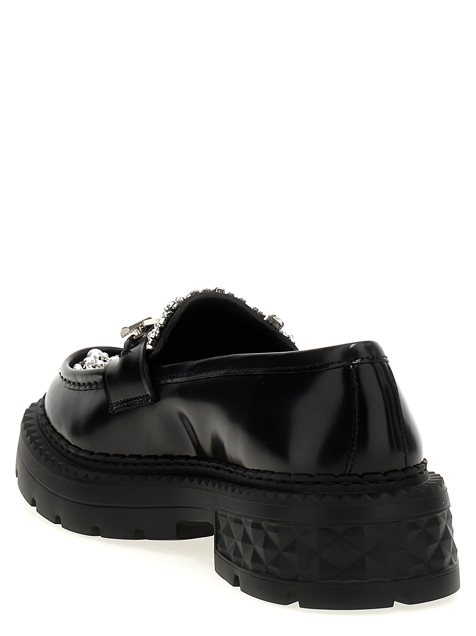 Jimmy Choo Marlow Diamond Loafers Black