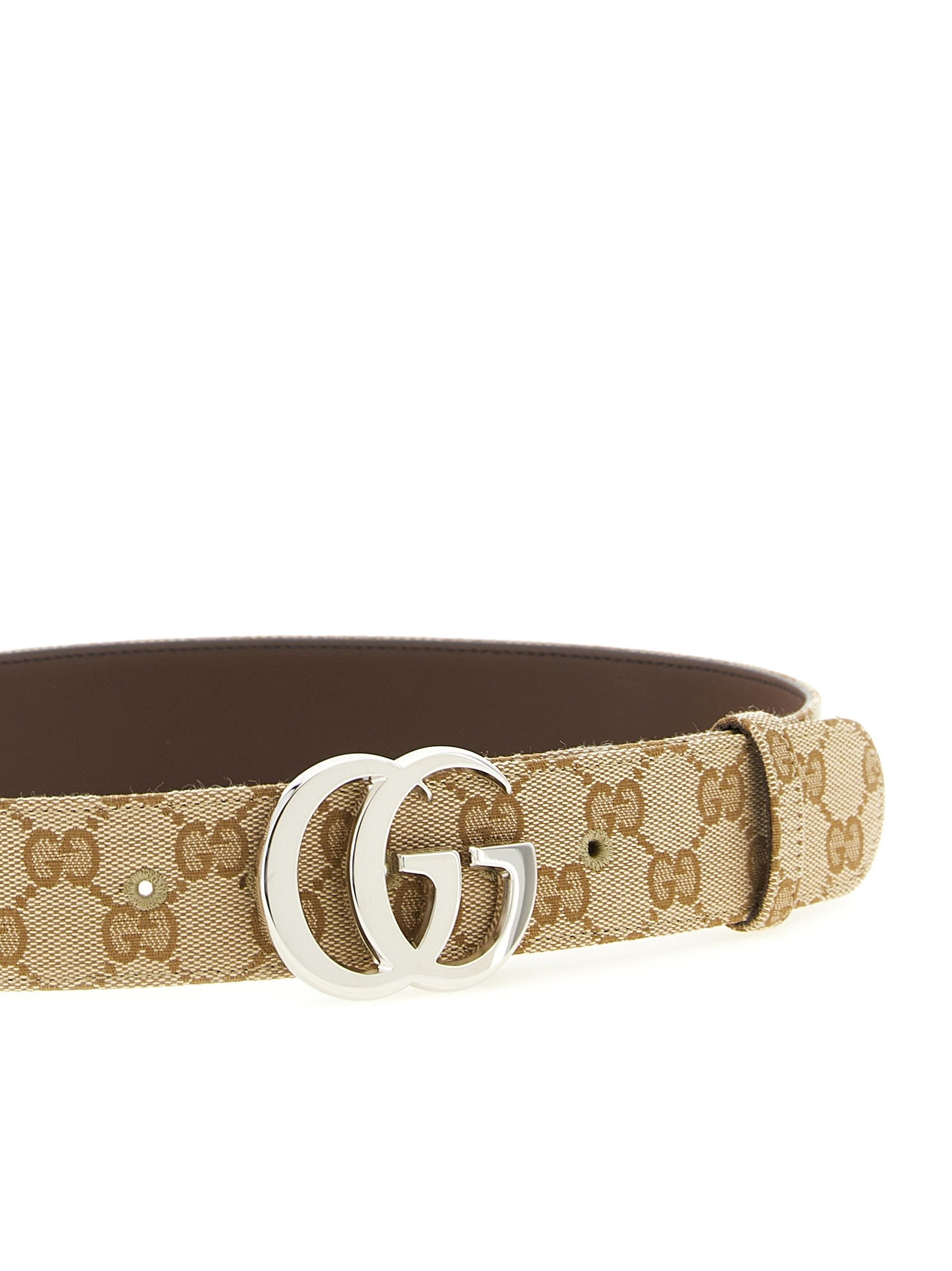 Gucci Men's GG Fabric Belt Beige