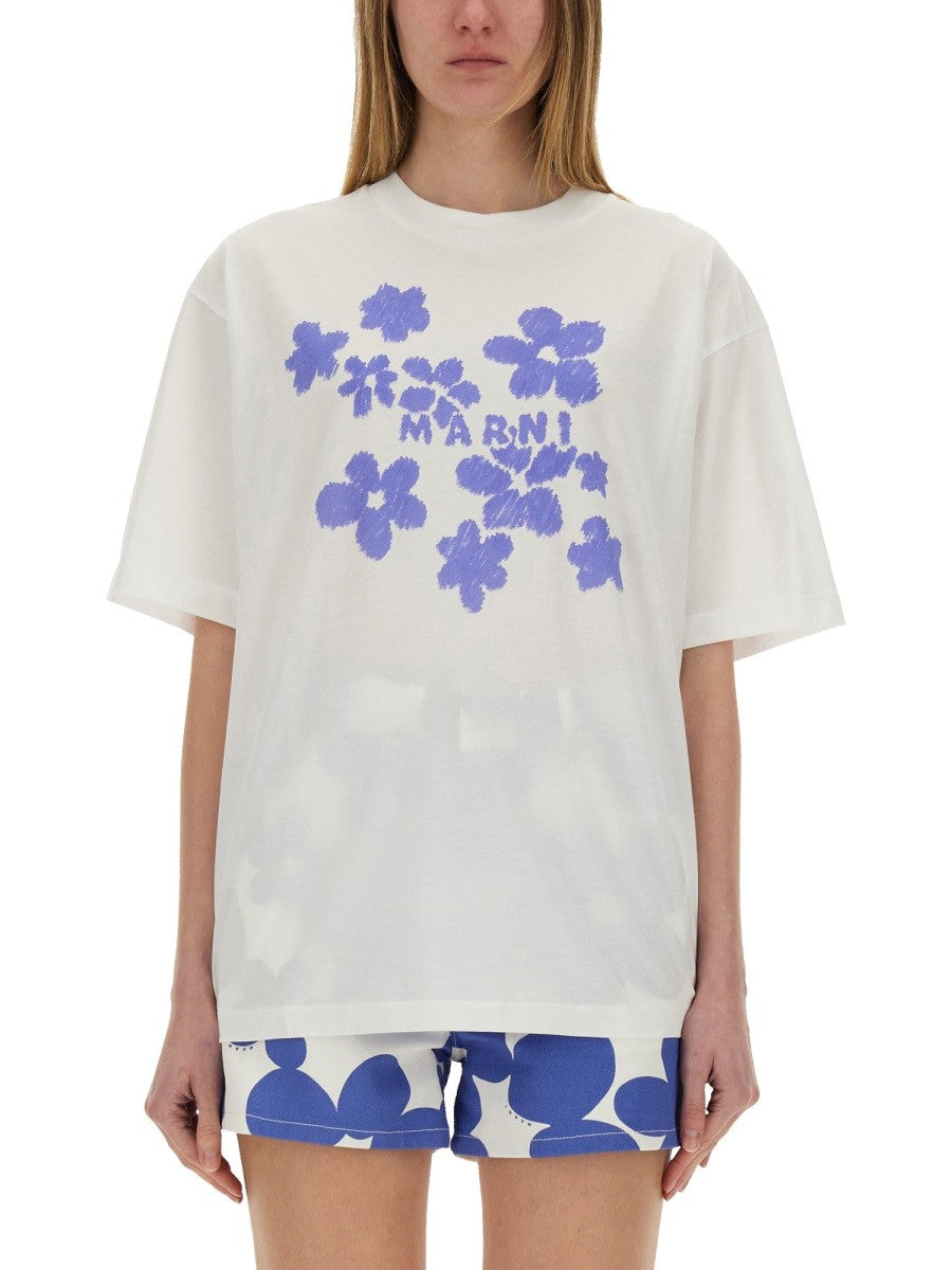 Marni - Marni ’Boxy’ T Shirt With Print - Woman-&gt;Clothing-&gt;t-shirts