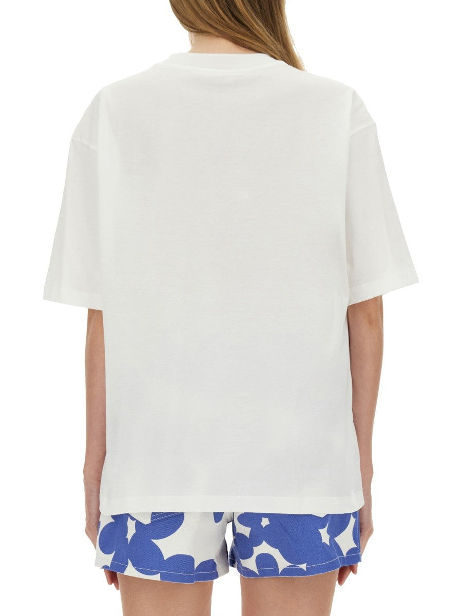 Marni - Marni Cotton T Shirt With Logo - Woman-&gt;Clothing-&gt;t-shirts