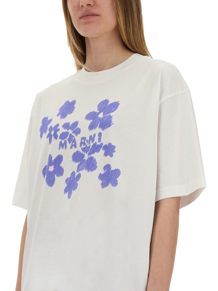 Marni - Marni ’Boxy’ T Shirt With Print - Woman-&gt;Clothing-&gt;t-shirts