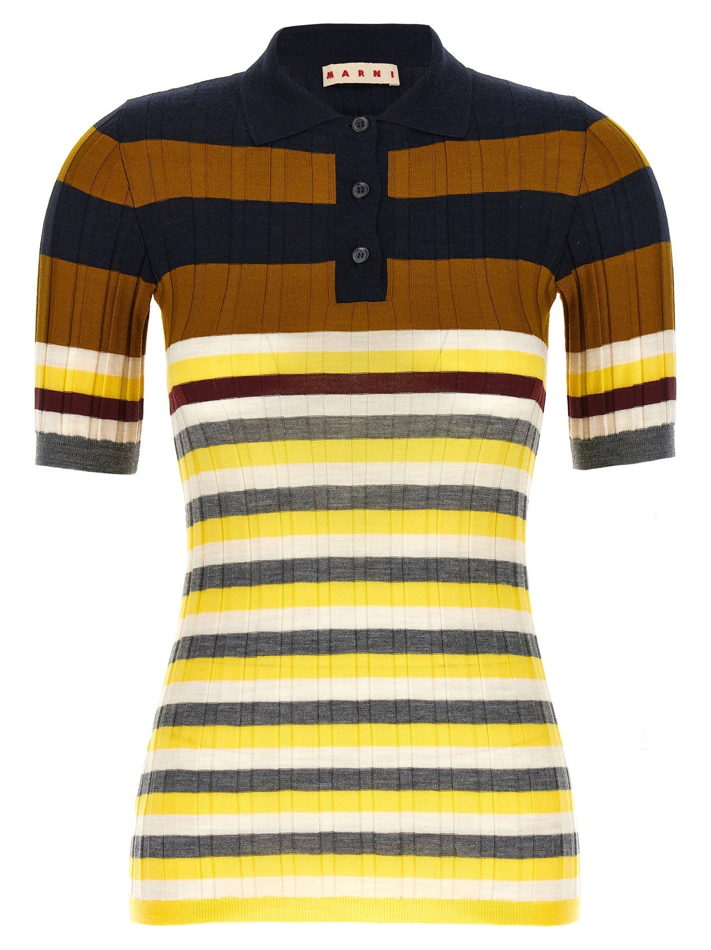 MARNI - MARNI - Ribbed wool polo shirt - Women’s Top
