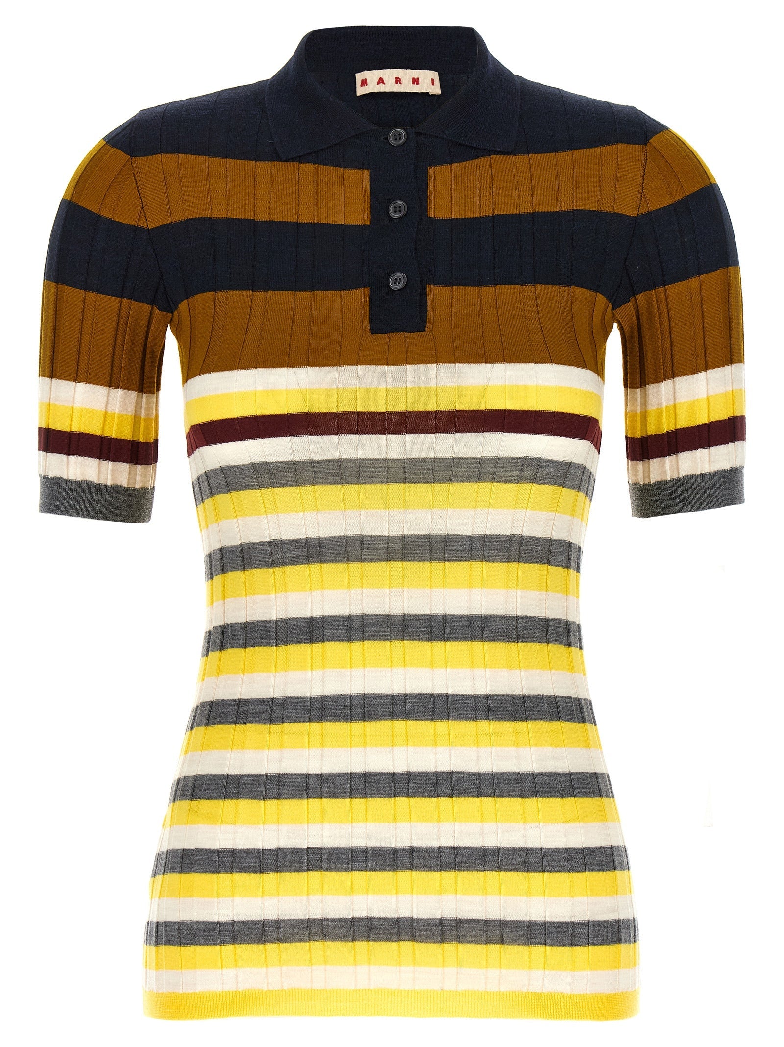 MARNI - MARNI - Ribbed wool polo shirt - Women’s Top