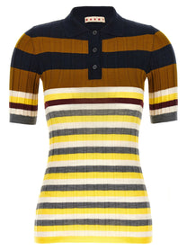 MARNI - MARNI - Ribbed wool polo shirt - Women’s Top