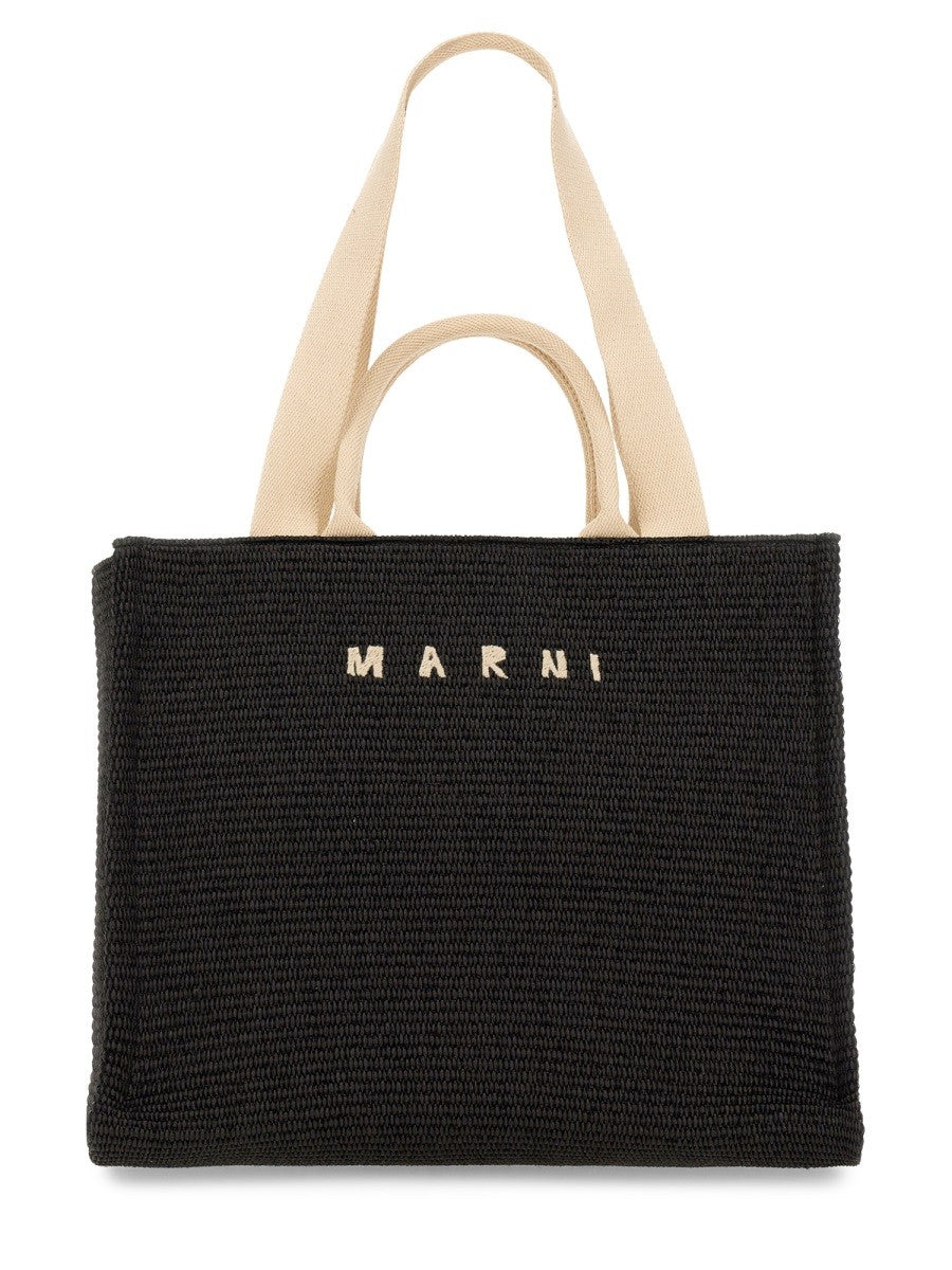 Marni - Marni Large Raffia Effect Fabric Tote Bag - Woman-&gt;Bags-&gt;Handbags
