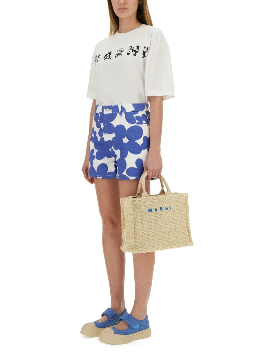 Marni - Marni Cotton T Shirt With Logo - Woman-&gt;Clothing-&gt;t-shirts