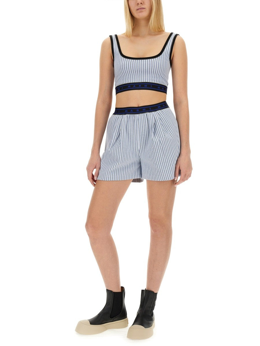 Marni - Marni Bermuda Shorts With Stripe Pattern - Woman-&gt;Clothing-&gt;Shorts