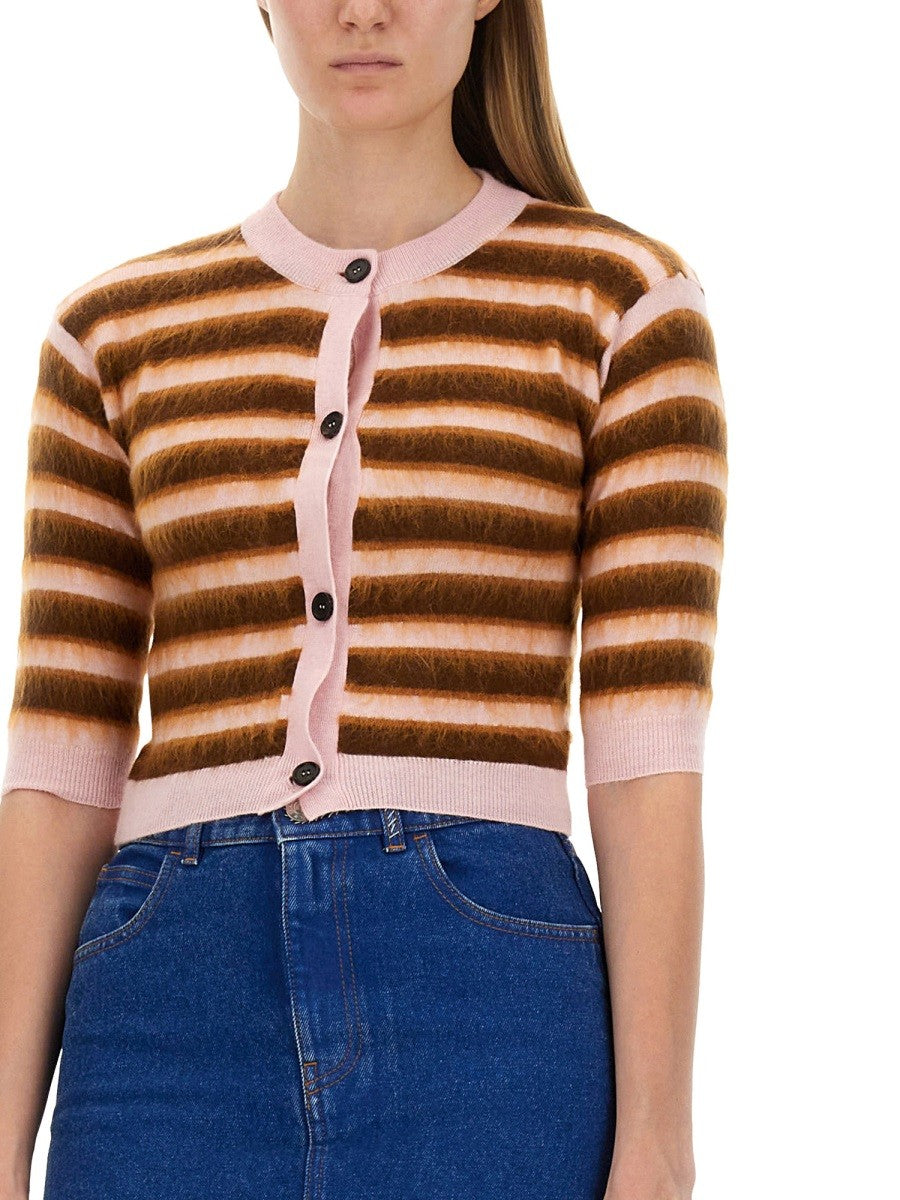 Marni - Marni Cardigan With Stripe Pattern - Woman-&gt;Clothing-&gt;Sweaters