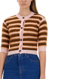Marni - Marni Cardigan With Stripe Pattern - Woman-&gt;Clothing-&gt;Sweaters