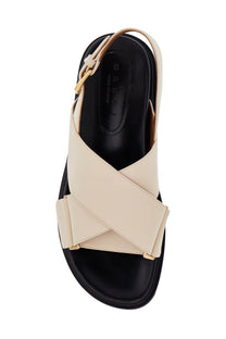 Marni - Marni fussbett sandals in silk white leather with low heel - Sandals