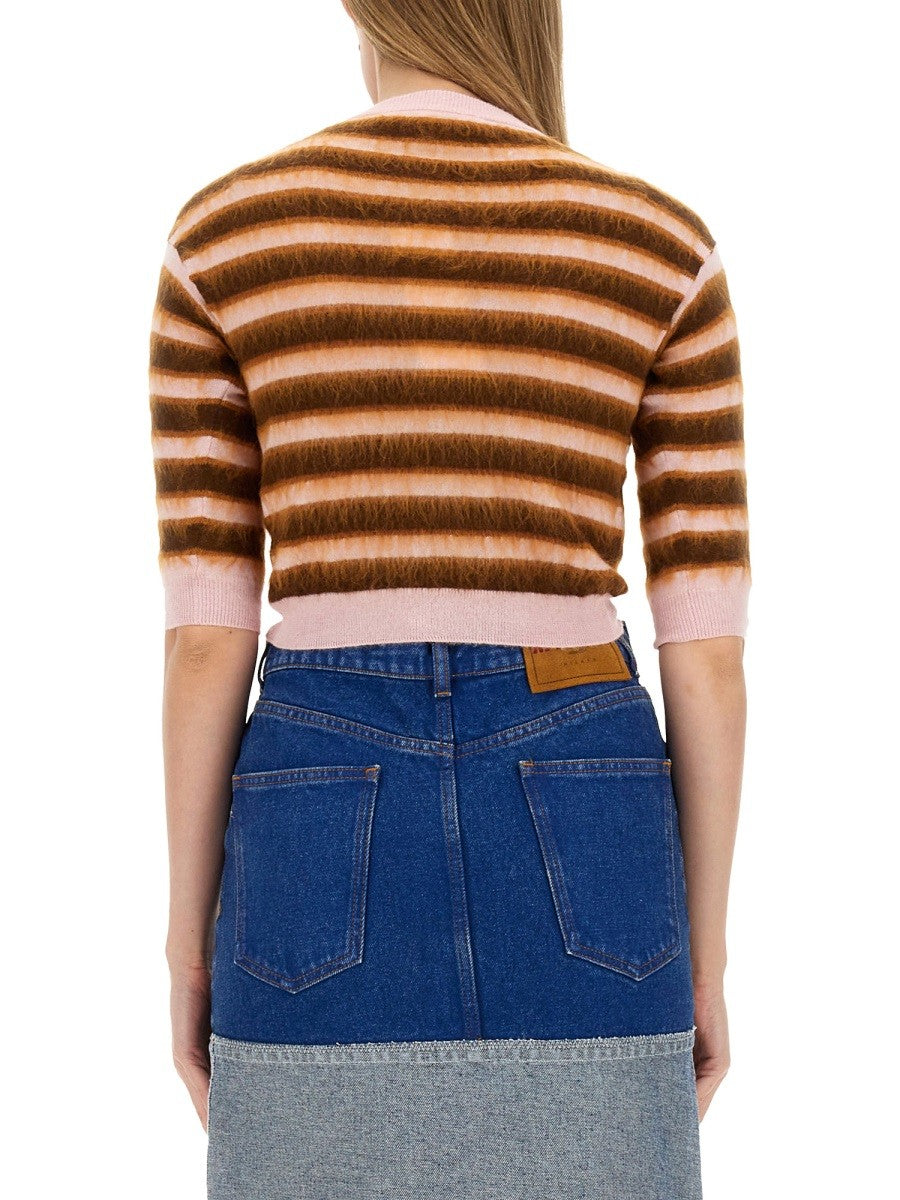 Marni - Marni Cardigan With Stripe Pattern - Woman-&gt;Clothing-&gt;Sweaters