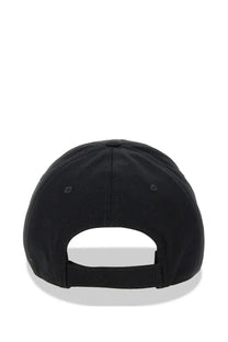 Black marni men’s baseball hat with structured crown and adjustable strap shown from the back side