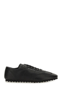 Marni men’s softy doccer sneaker black with sleek black leather and minimalist design with subtle side branding
