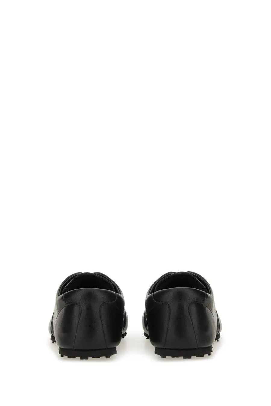 Marni men’s softy doccer sneaker black slip-on shoes with black leather upper and textured rubber soles