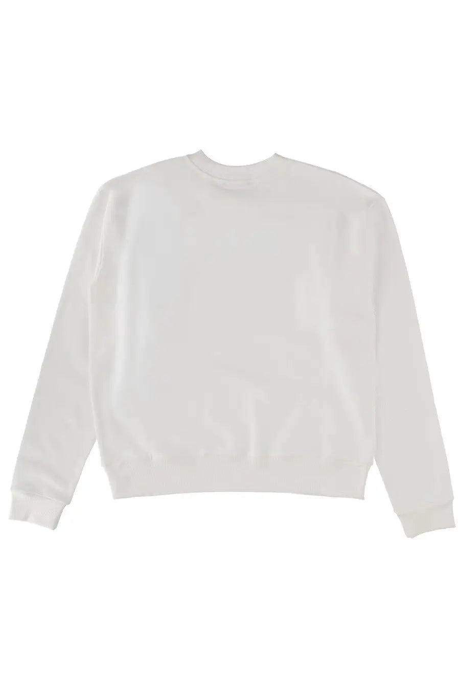 White crewneck sweatshirt by marni for men featuring long sleeves and ribbed cuffs in a cotton blend material