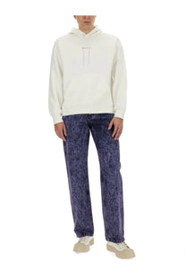 White Marni men’s sweatshirt hoodie with subtle chest logo made from soft cotton for casual wear
