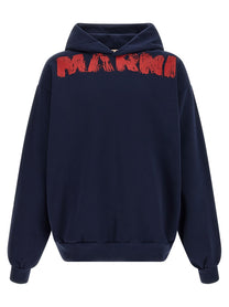 Marni Marni Monolith Hoodie Blue