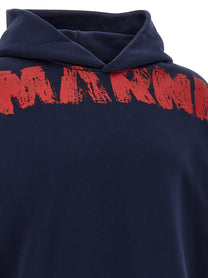 Marni Marni Monolith Hoodie Blue