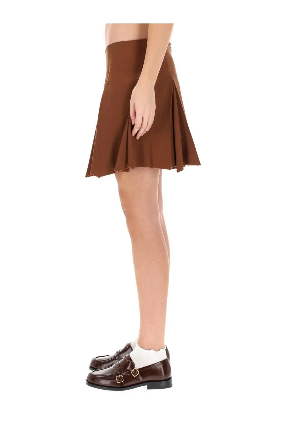 Marni Women's Pleated Miniskirt Brown, view 3