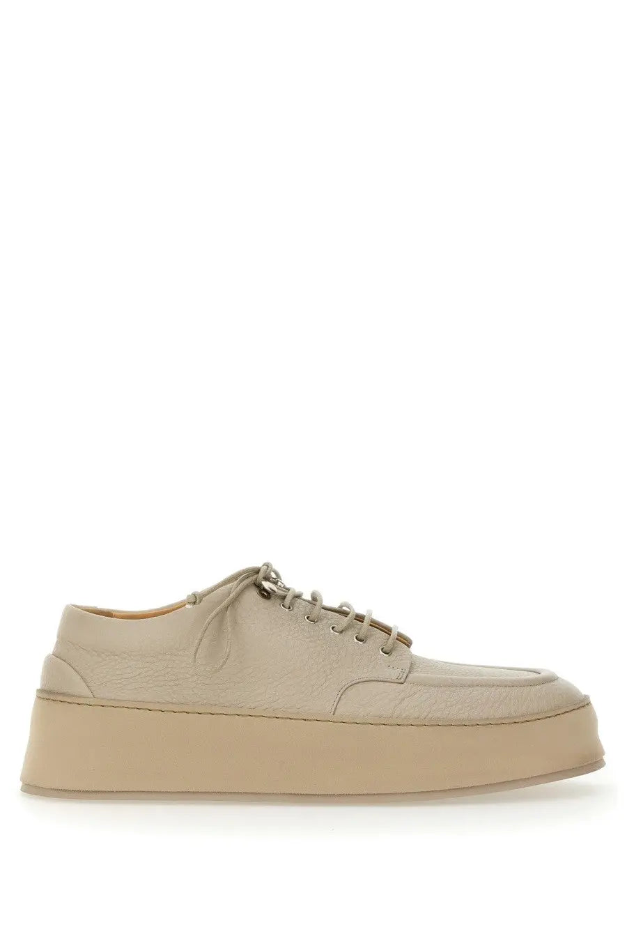 Marsell men’s derby cassapana beige beige leather lace-up platform sneaker with chunky sole