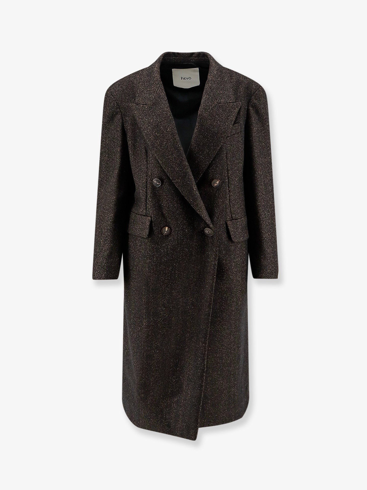 Hevò Women's Martina Franca Wool Blend Coat Black
